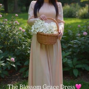 Blossom Grace Women's Maxi Dress in Cream